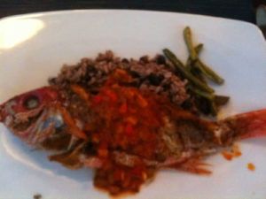 whole fried red snapper