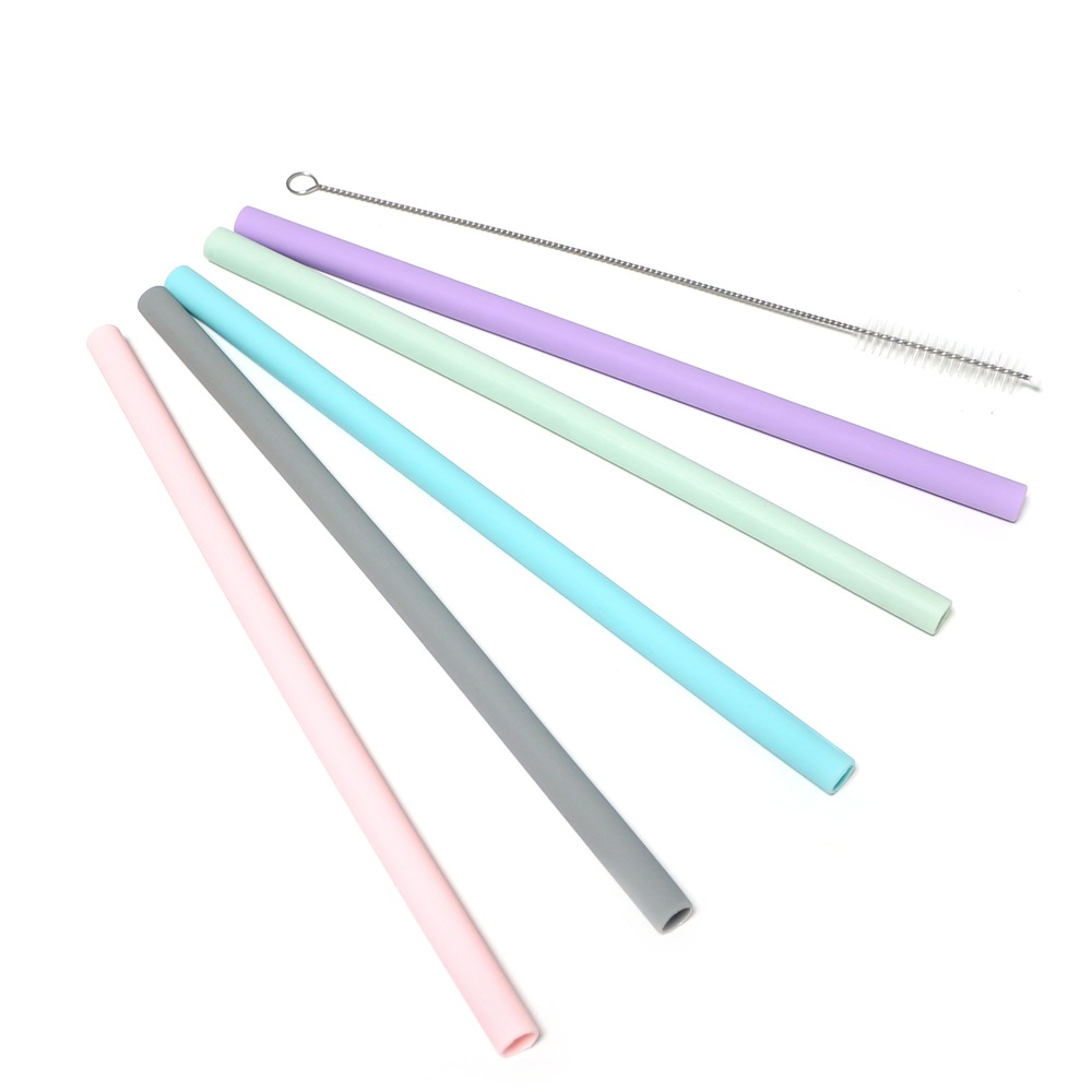 Straw Silicone Assorted Set- 6 pc - Artigee
