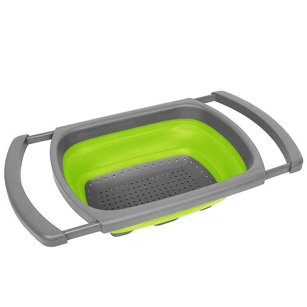 Silicone Over Sink Collapsible Strainer 39x26.5cm Green - Artigee