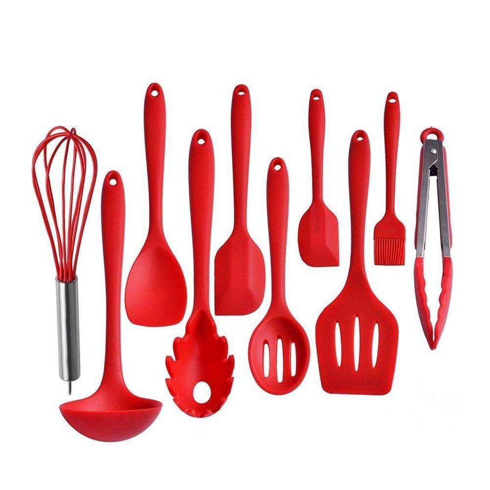 Utensil Silicone 10 Piece Red Set - Artigee