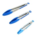 Tongs Silicone 7", 9", 12" Set Blue - Artigee