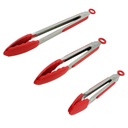Tongs Silicone 7", 9", 12" Set Red - Artigee