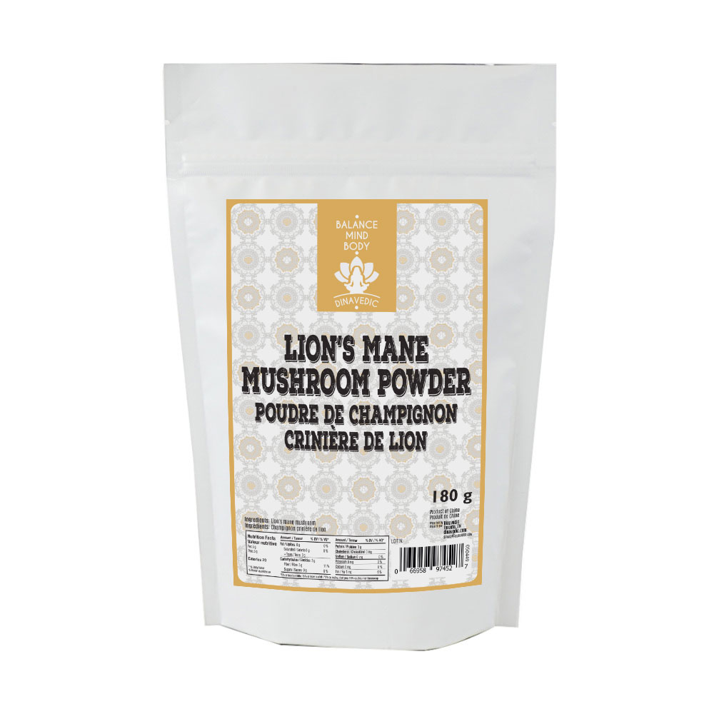 Lion's Mane Mushroom Powder 180 g Dinavedic