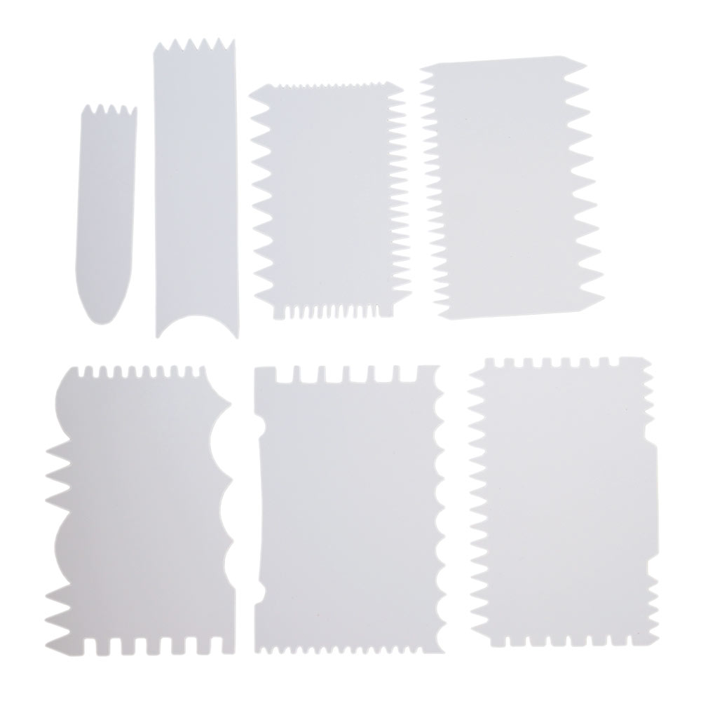 Cake Scraper Edge Assorted 7pc Set- 1 ct - Artigee