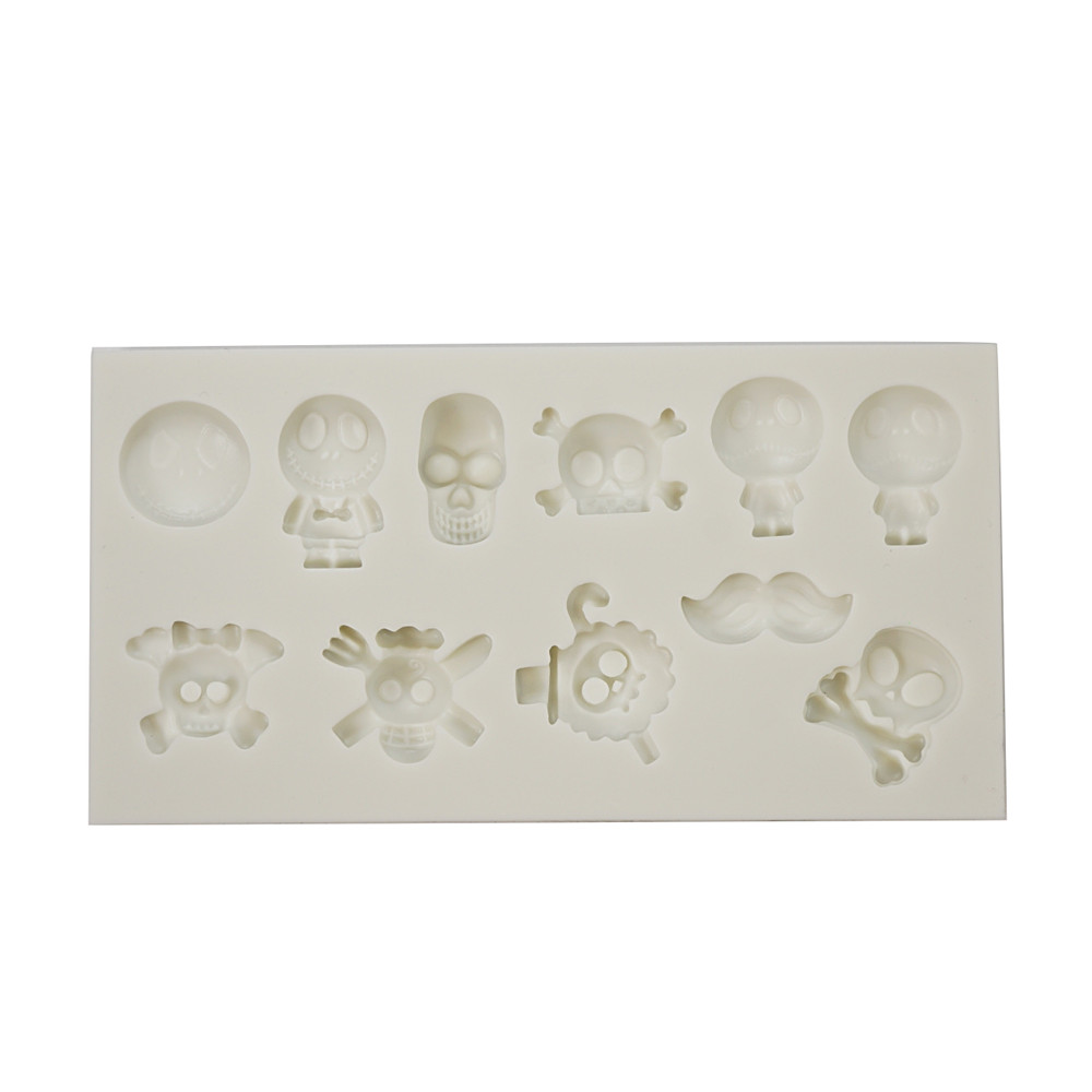 Silicone Mold Halloween Skulls 11 Cavity- 1 ct - Artigee
