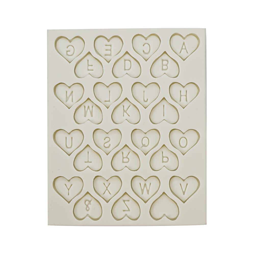 Silicone Mold Heart Alphabet 28 Cavity- 1 ct - Artigee