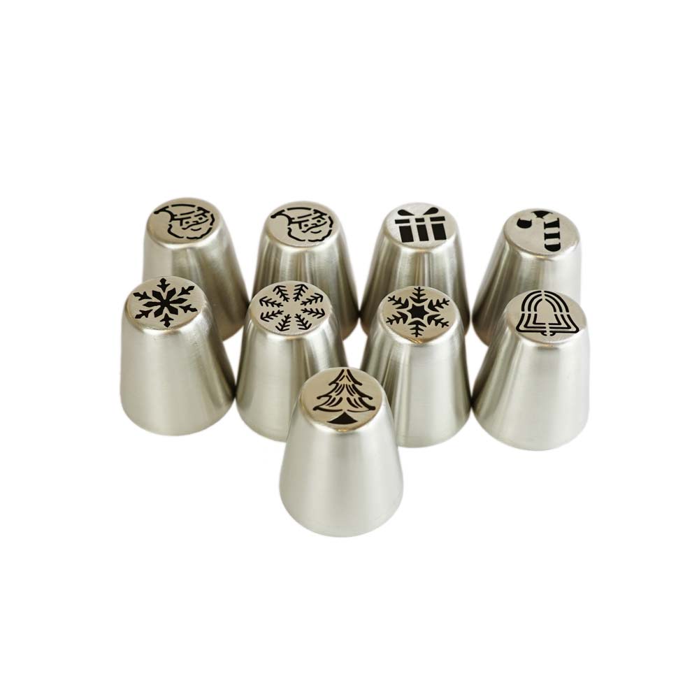 Piping Nozzles- Christmas 9pc Set - Artigee