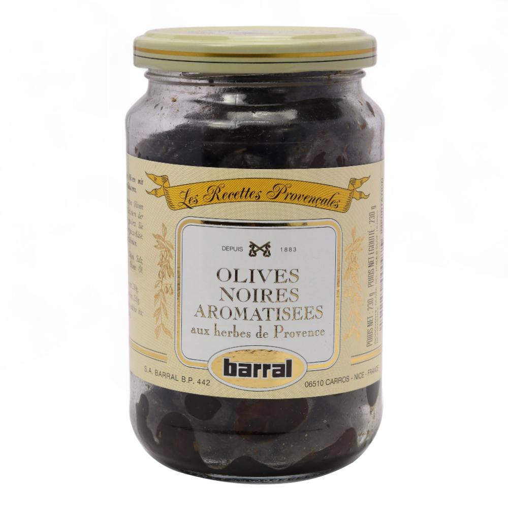 Black Cured Olives with Herb Provence 230 g Barral