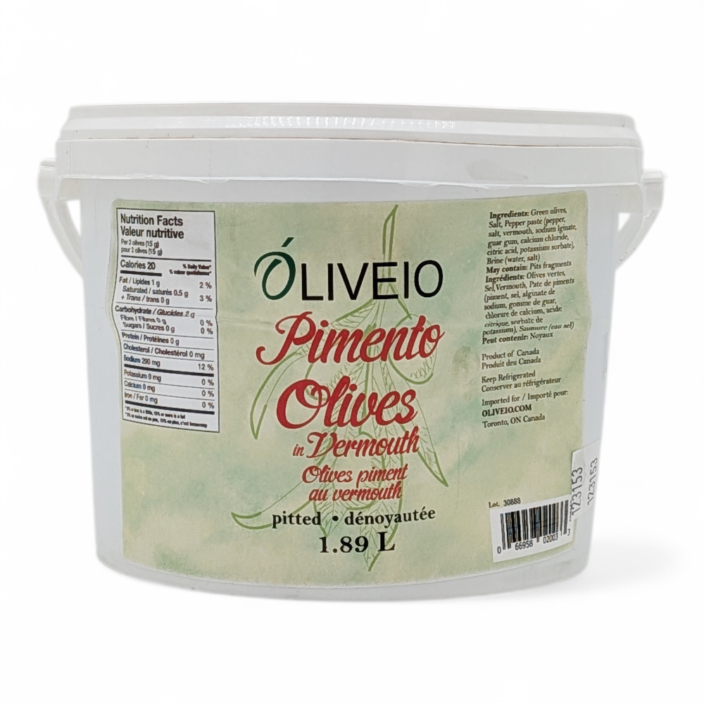 Olives Reines Pimento au Vermouth 1.89 L Oliveio