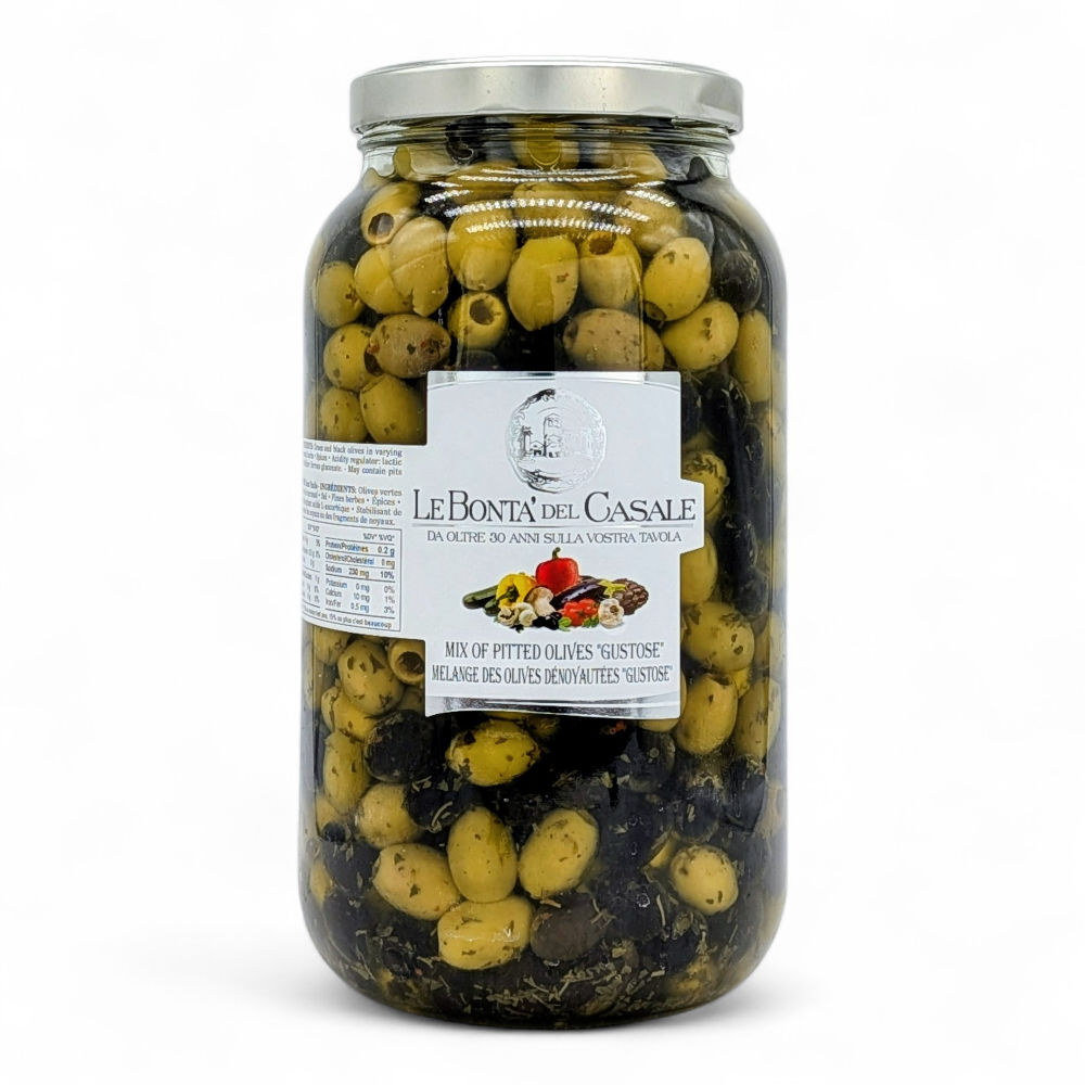Pitted Black and Green Olives Gustose in Oil 3.1 L Dispac