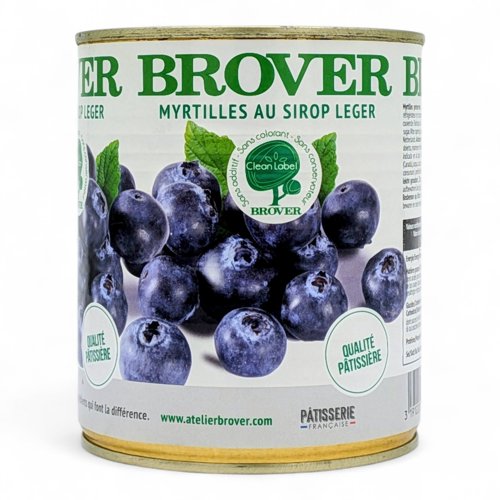 Myrtilles au sirop léger 810 g Brover