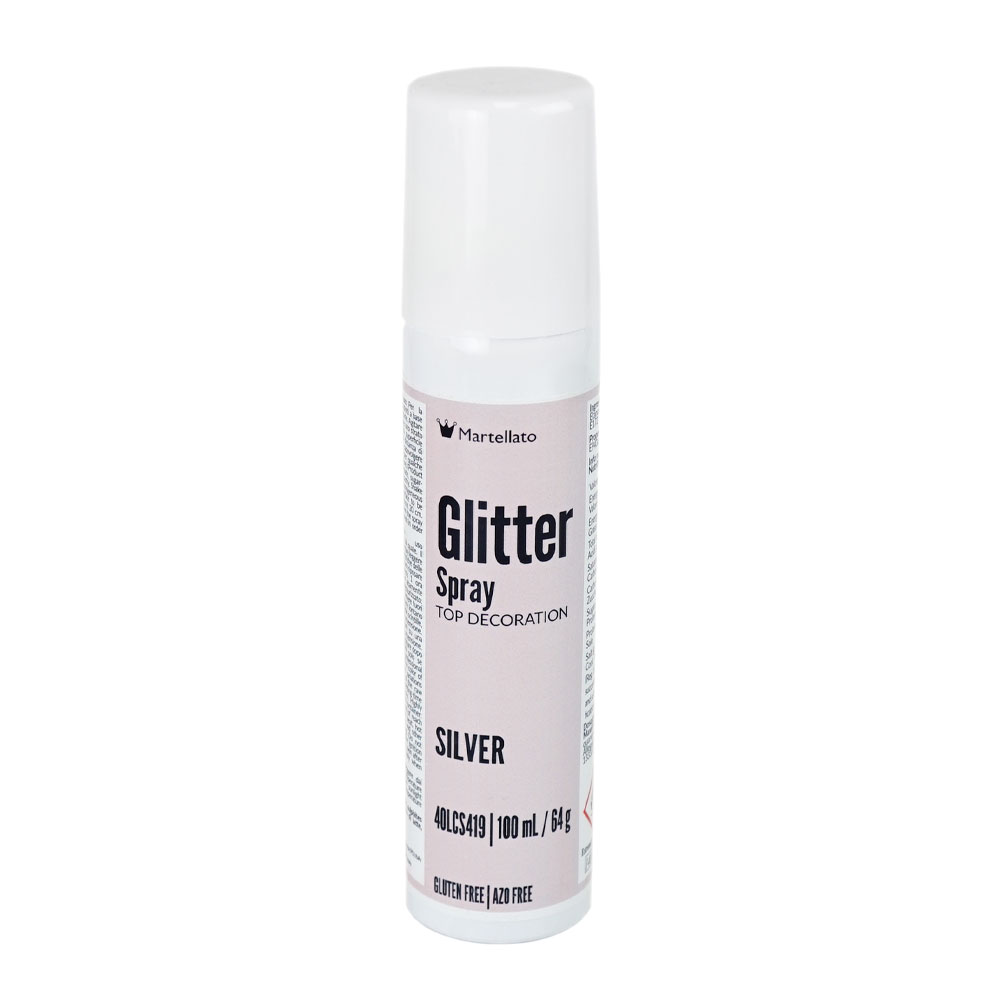 Spray Glitter Silver Top Decoration 100 ml Martellato