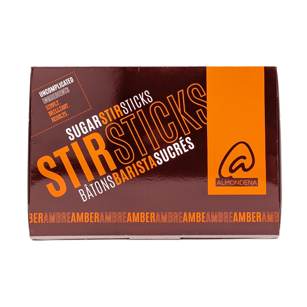 Barista Amber Rock Candy Sticks 90 pc Almondena