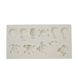 [ARTG-9211] Silicone Mold Halloween Skulls 11 Cavity- 1 ct - Artigee