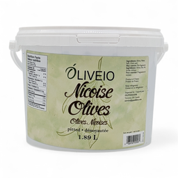 [123158] Nicoise Olives Pitted 1.89 L - Oliveio