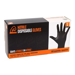 [290277S-10] Gants jetables en nitrile noirs petits 10 x 100 ct Almondena